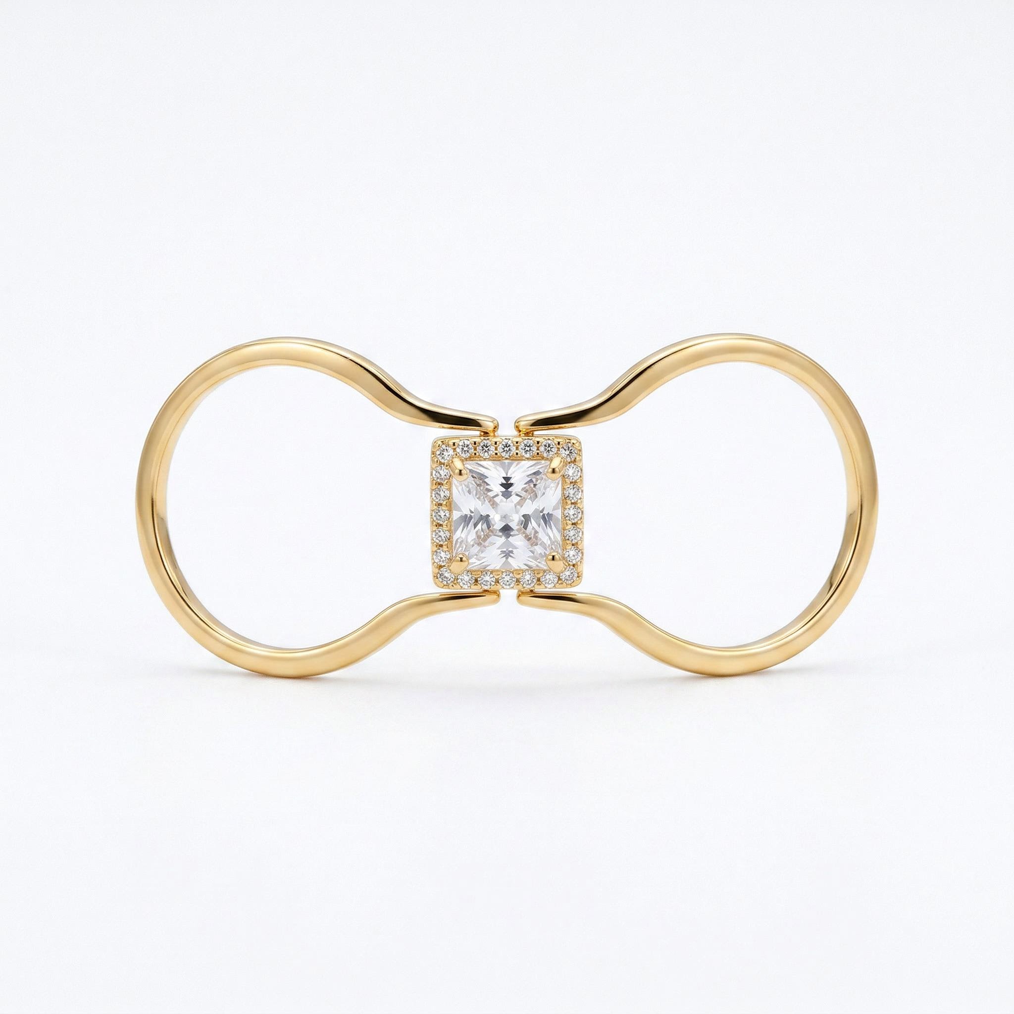 2.0 ct.tw. Reversible 2in1 Brithstone Princess Cut S925 Silver Ring