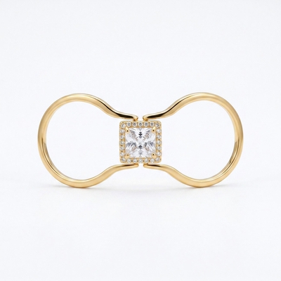 2.0 ct.tw. Reversible 2in1 Brithstone Princess Cut S925 Silver Ring