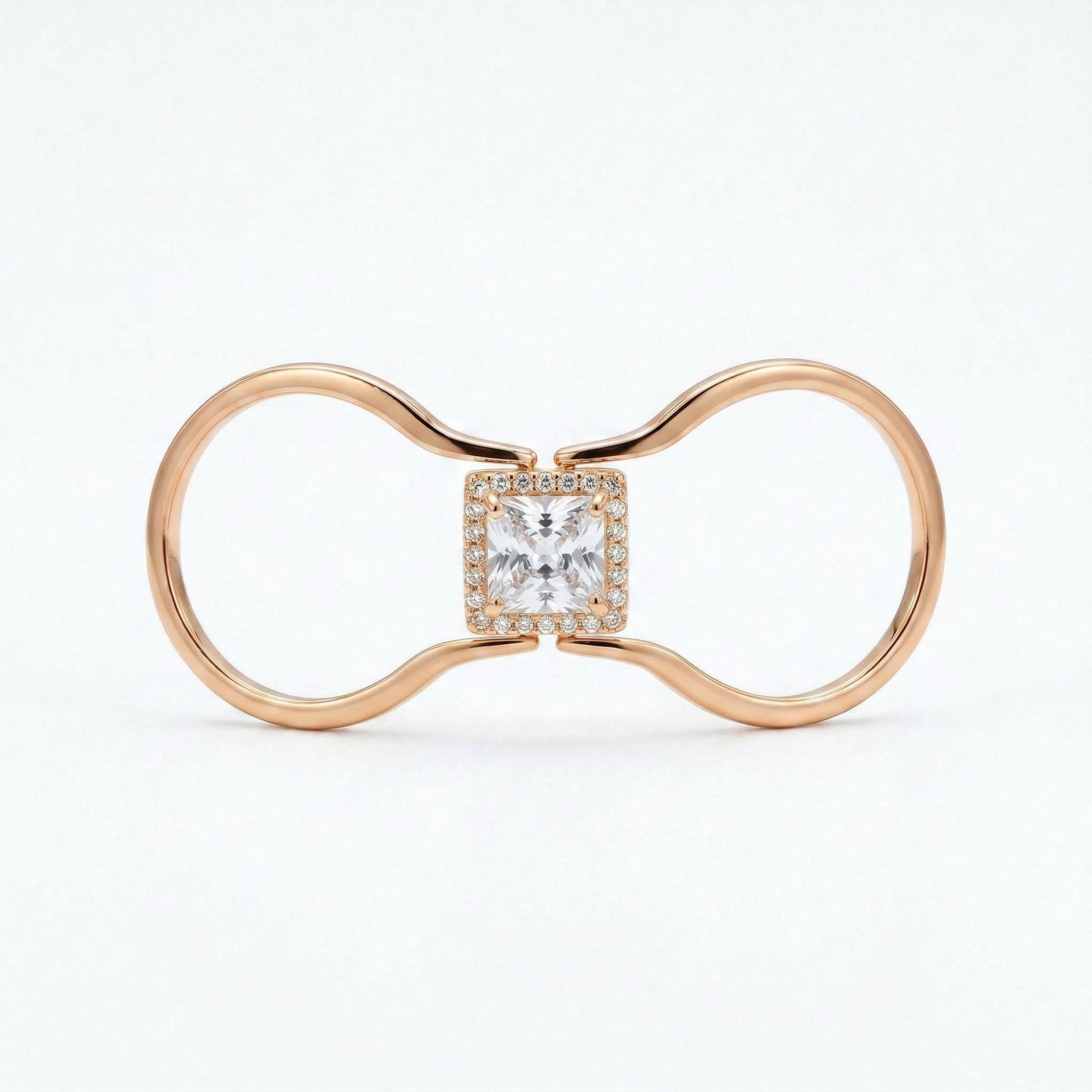 2.0 ct.tw. Reversible 2in1 Brithstone Princess Cut S925 Silver Ring