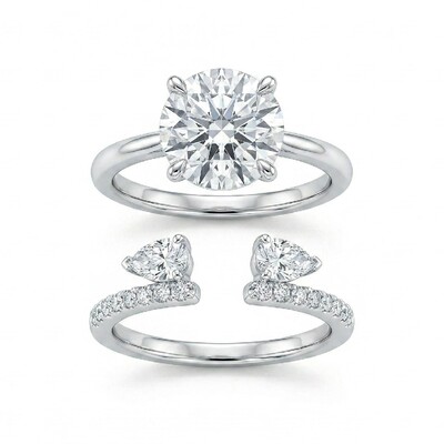 1.6 ct.tw. Stackable Round Cut VVS Moissanite S925 Silver Wedding Ring Set