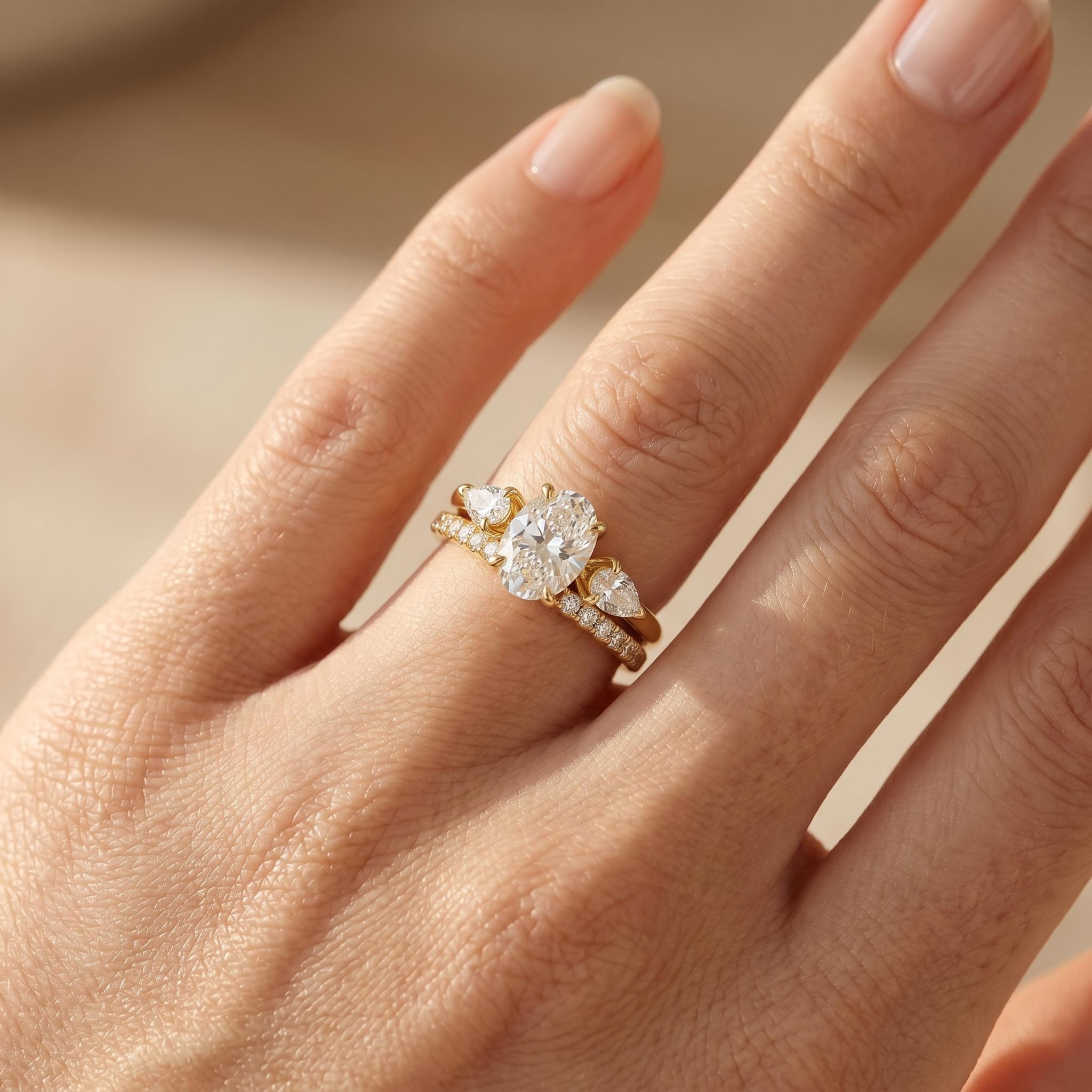 2.57 ct.tw. Stackable Oval Cut Wedding Ring Set -2Pcs 2.57 ct.tw. Stackable Oval Cut Wedding Ring Set -2Pcs