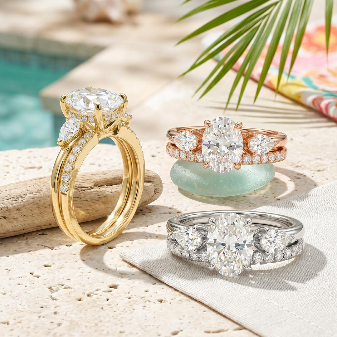 2.57 ct.tw. Stackable Oval Cut Wedding Ring Set -2Pcs 2.57 ct.tw. Stackable Oval Cut Wedding Ring Set -2Pcs