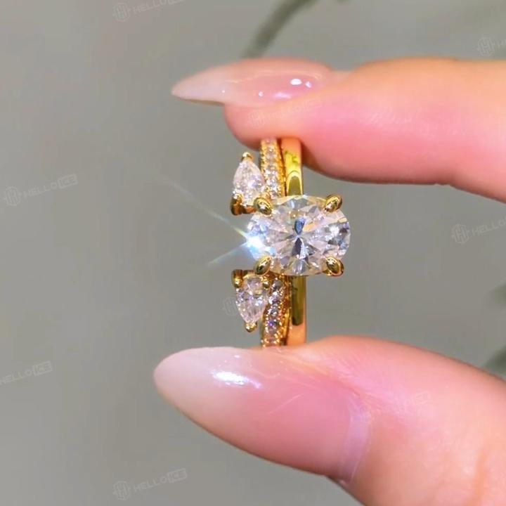 2.57 ct.tw. Stackable Oval Cut Wedding Ring Set -2Pcs 2.57 ct.tw. Stackable Oval Cut Wedding Ring Set -2Pcs