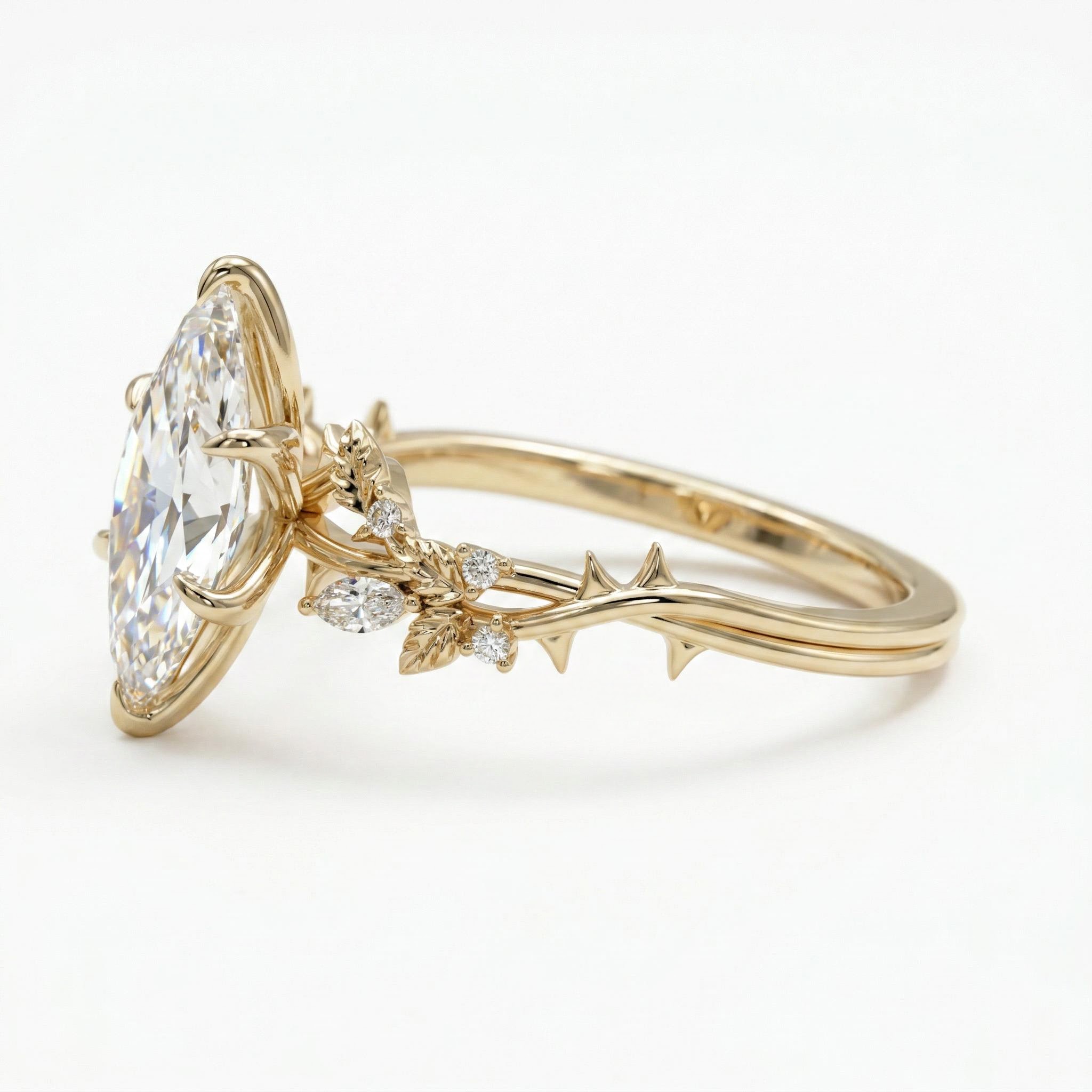 2.5 ct.tw. Nature-Inspired Marquise Cut VVS Moissanite S925 Silver Engagement Ring