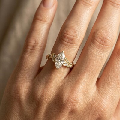 2.5 ct.tw. Nature-Inspired Marquise Cut Engagement Ring