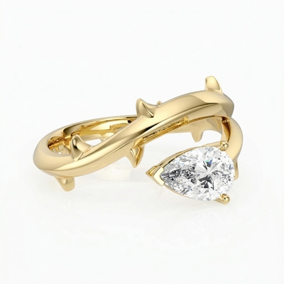 1.0 ct.tw. Thorn Marquise Cut VVS Moissanite S925 Silver Engagement Ring