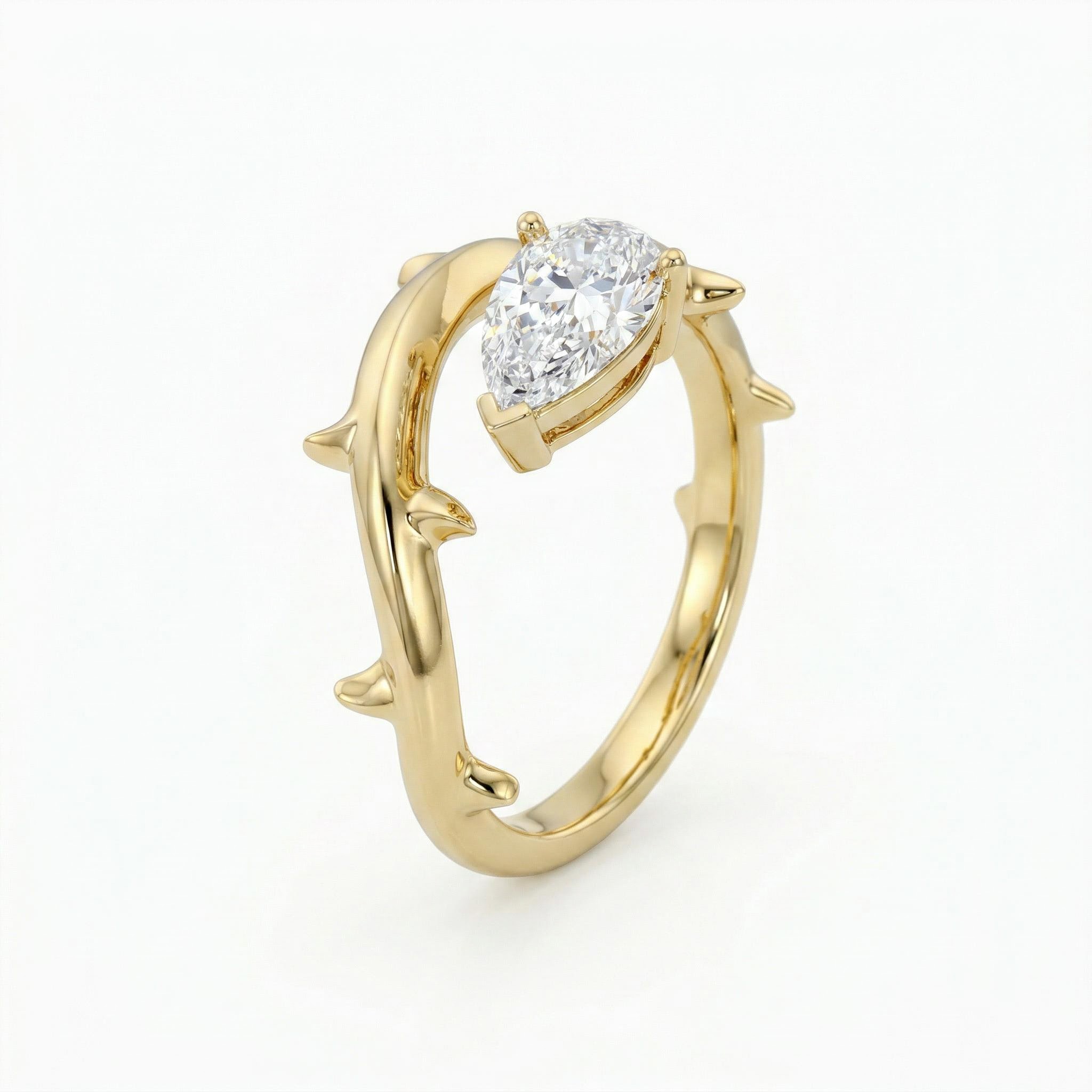 1.0 ct.tw. Thorn Marquise Cut VVS Moissanite S925 Silver Engagement Ring