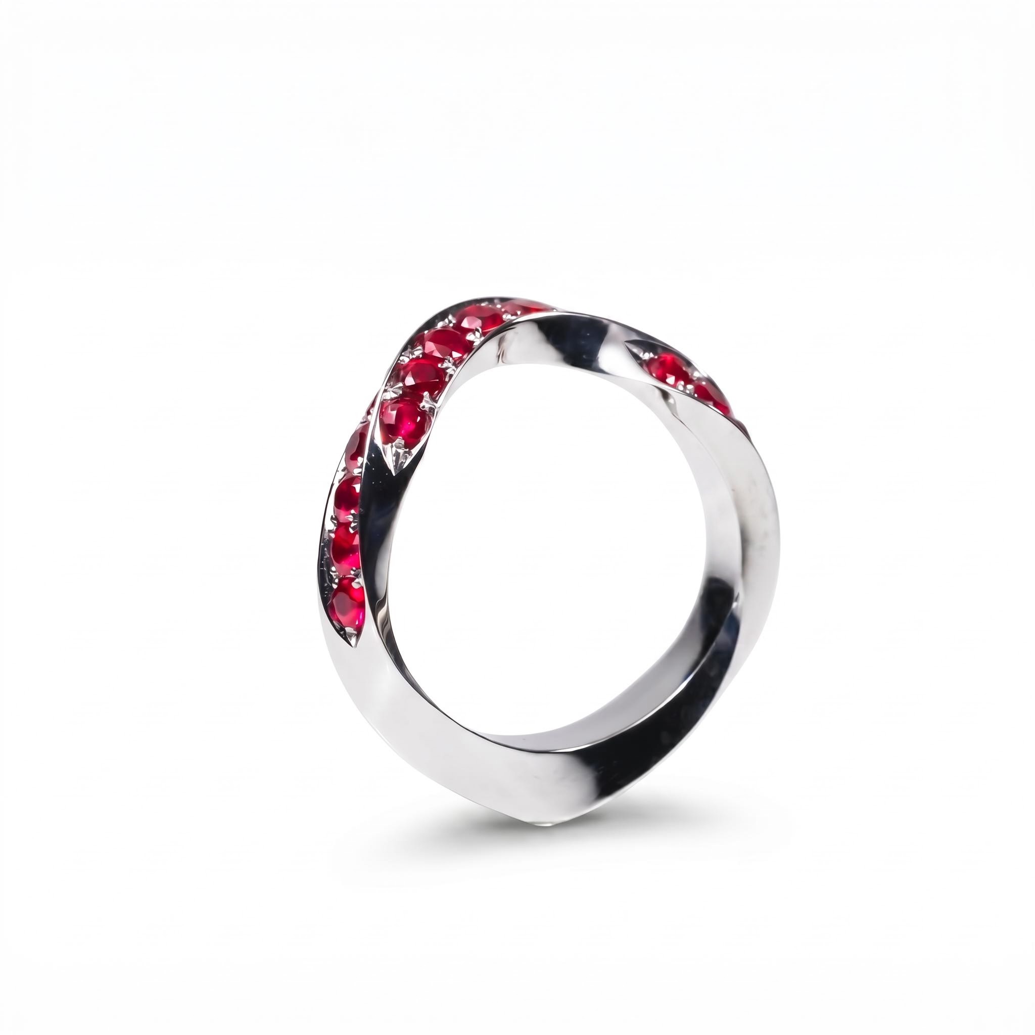 0.8 ct.tw. Channel Set Garnet Round Cut S925 Silver Band