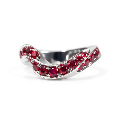0.8 ct.tw. Channel Set Garnet Round Cut S925 Silver Band