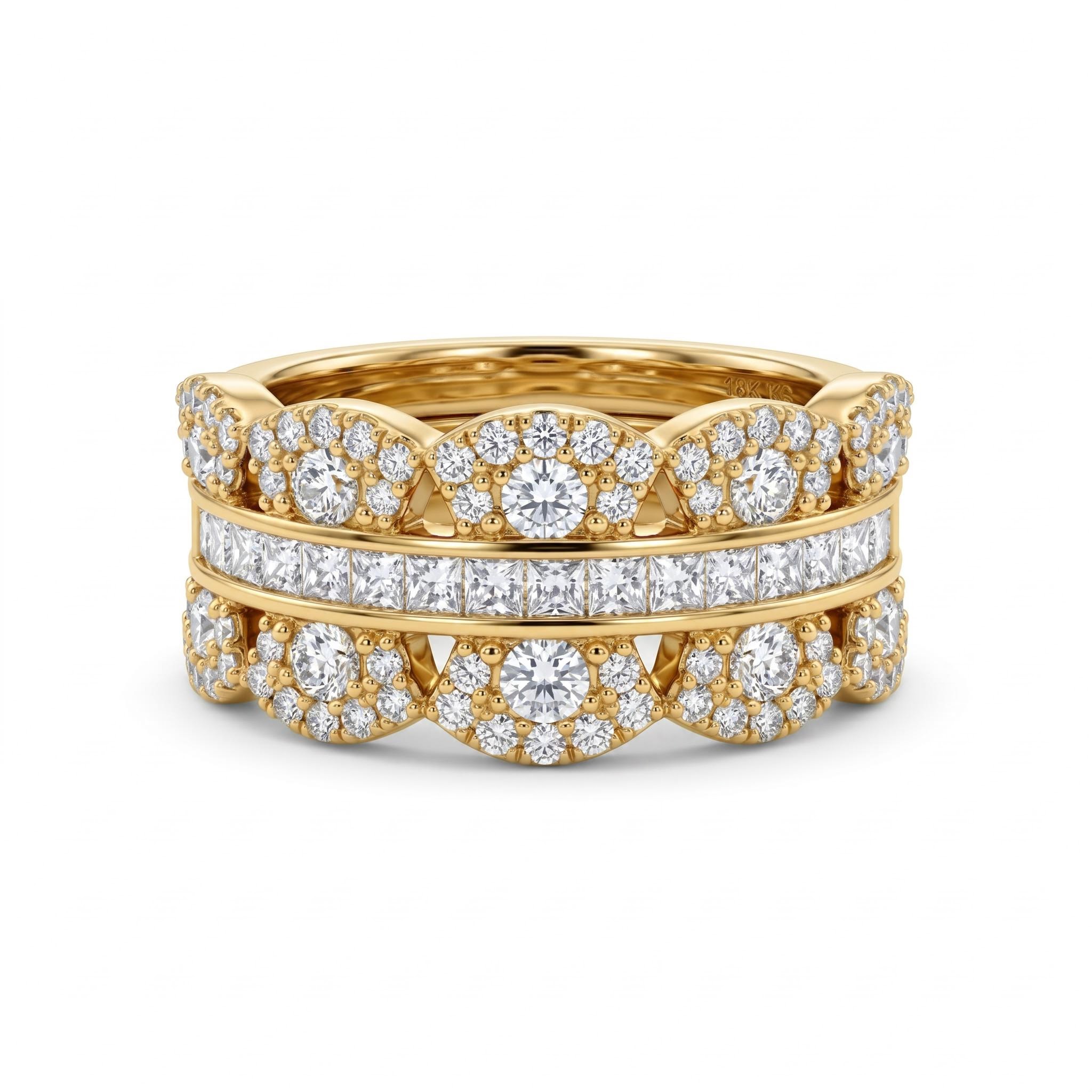 3.0 ct.tw. Sparkling Channel Set Princess Cut Women's Band