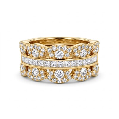 3.0 ct.tw. Sparkling Channel Set Princess Cut Women's Band