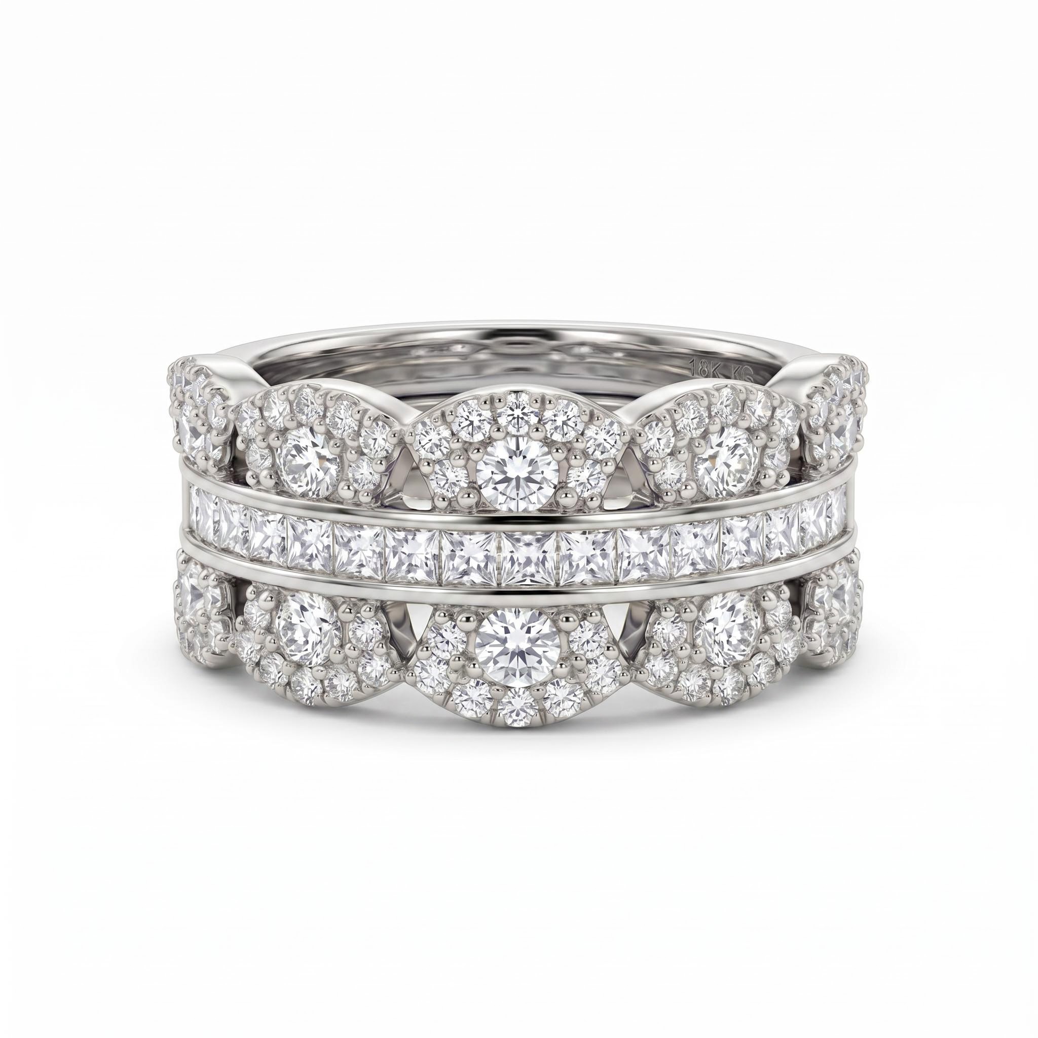 3.0 ct.tw. Sparkling Channel Set Princess Cut Women's Band