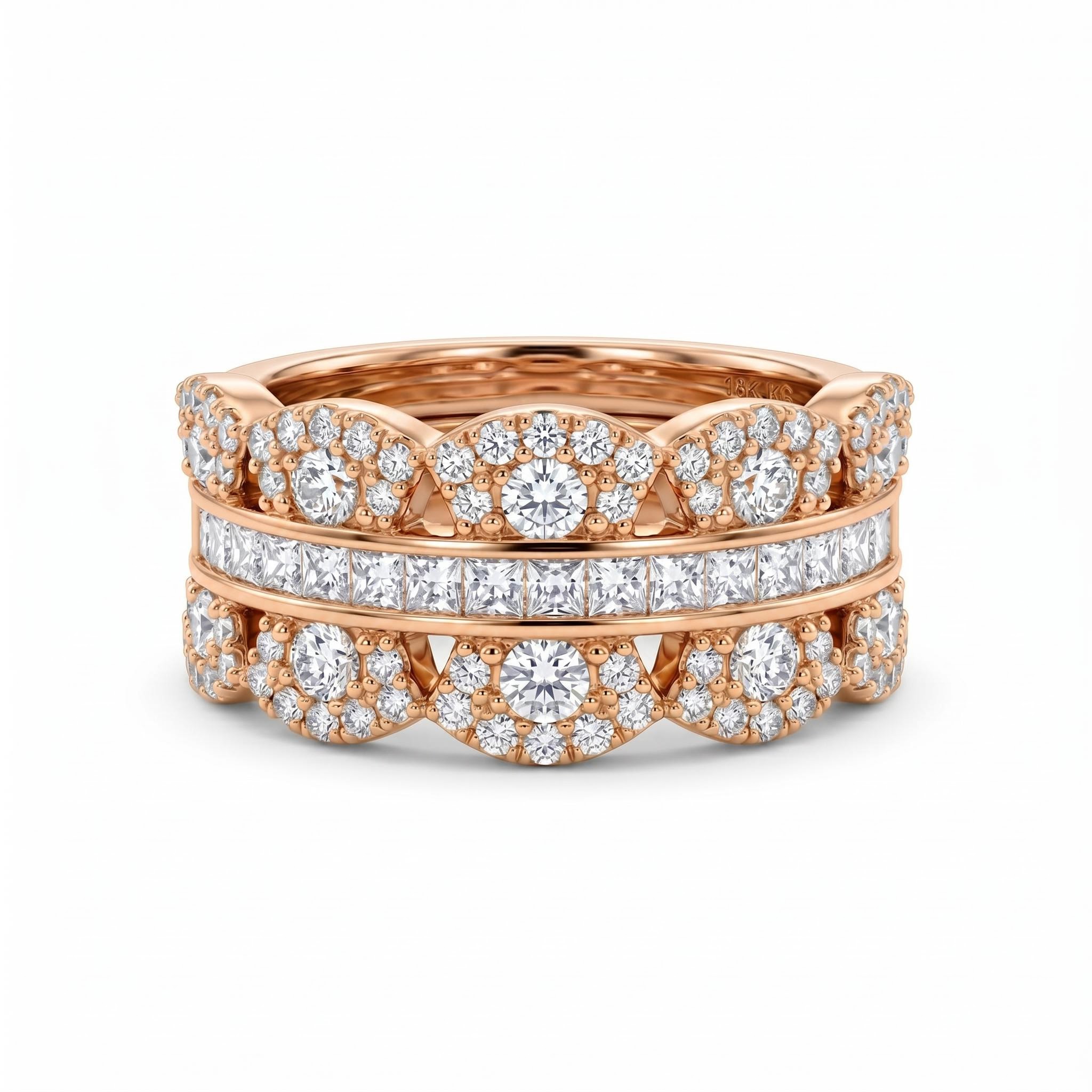 3.0 ct.tw. Sparkling Channel Set Princess Cut Women's Band