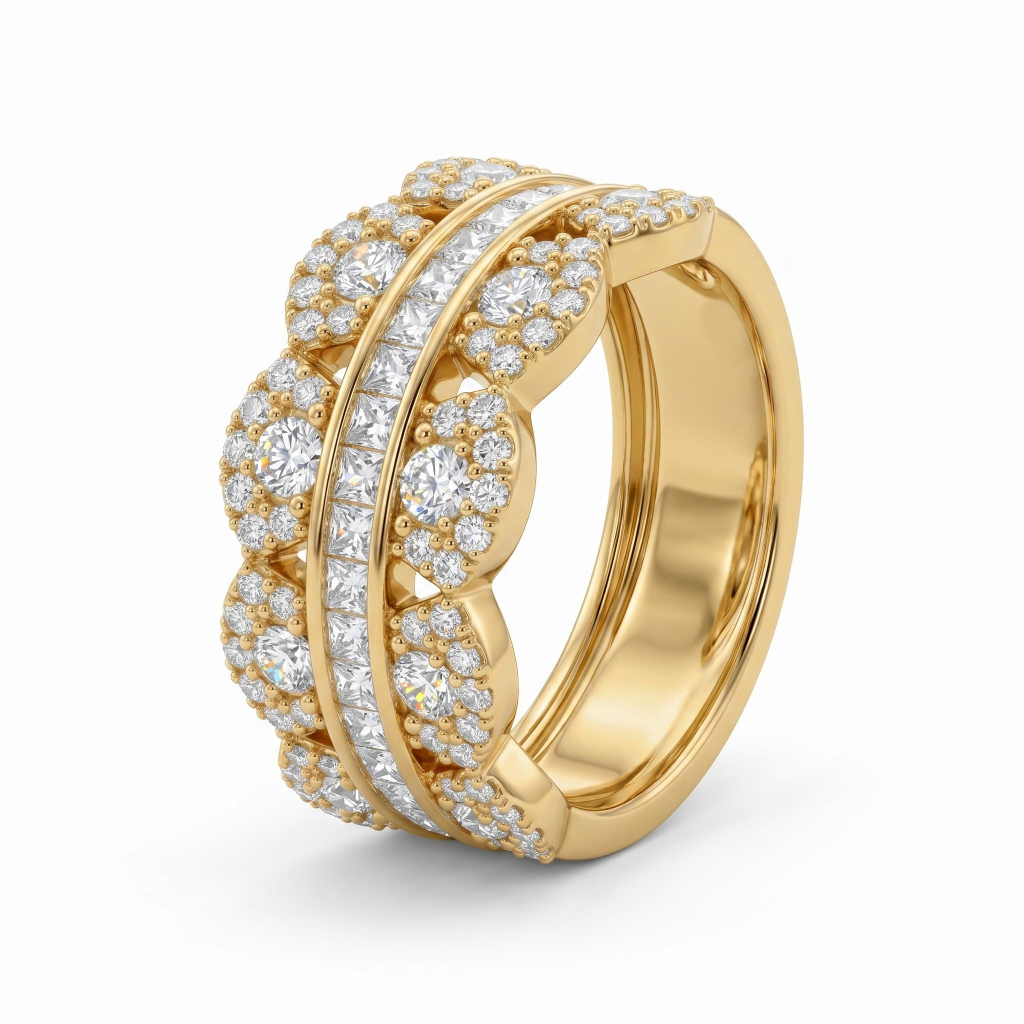 3.0 ct.tw. Sparkling Channel Set Princess Cut Women's Band