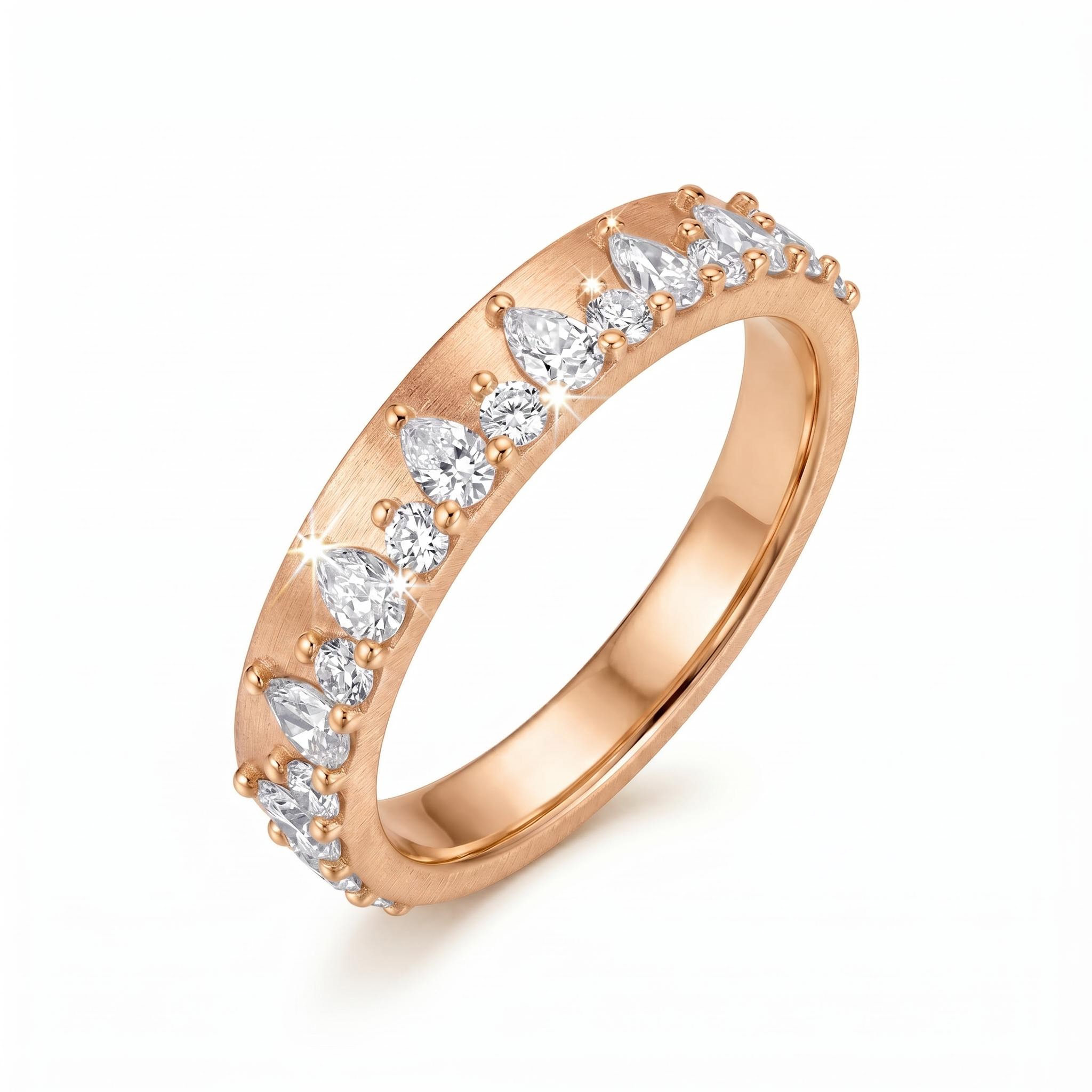 1.5 ct.tw. Alternating Pear + Round Cut Wedding Band