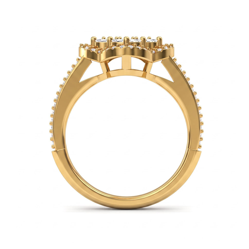 0.83 ct.tw. Four-leaf Marquise Cut Halo Engagement Ring 0.83 ct.tw. Four-leaf Marquise Cut Halo Engagement Ring