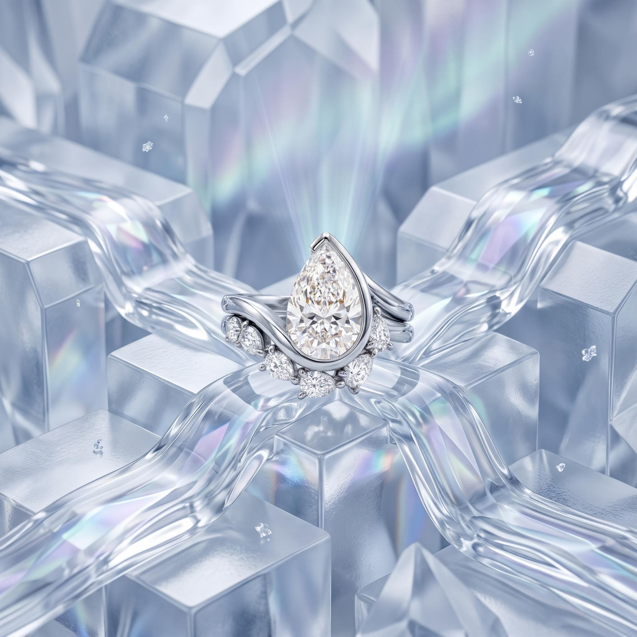 4.9 ct.tw. Twisted Band Pear Cut Side Stone Engagement Ring 4.9 ct.tw. Twisted Band Pear Cut Side Stone Engagement Ring
