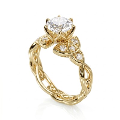 1.2 ct.tw. Braided Round Cut Twisted Engagement Ring
