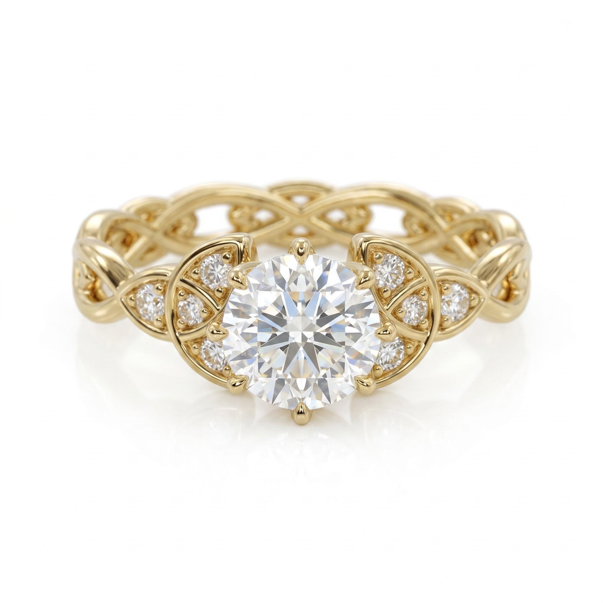1.2 ct.tw. Braided Round Cut Twisted Engagement Ring