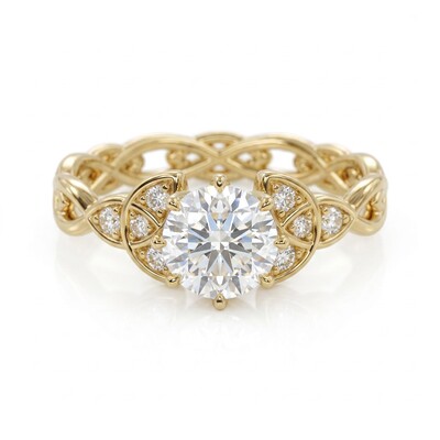 1.2 ct.tw. Braided Round Cut Twisted Engagement Ring