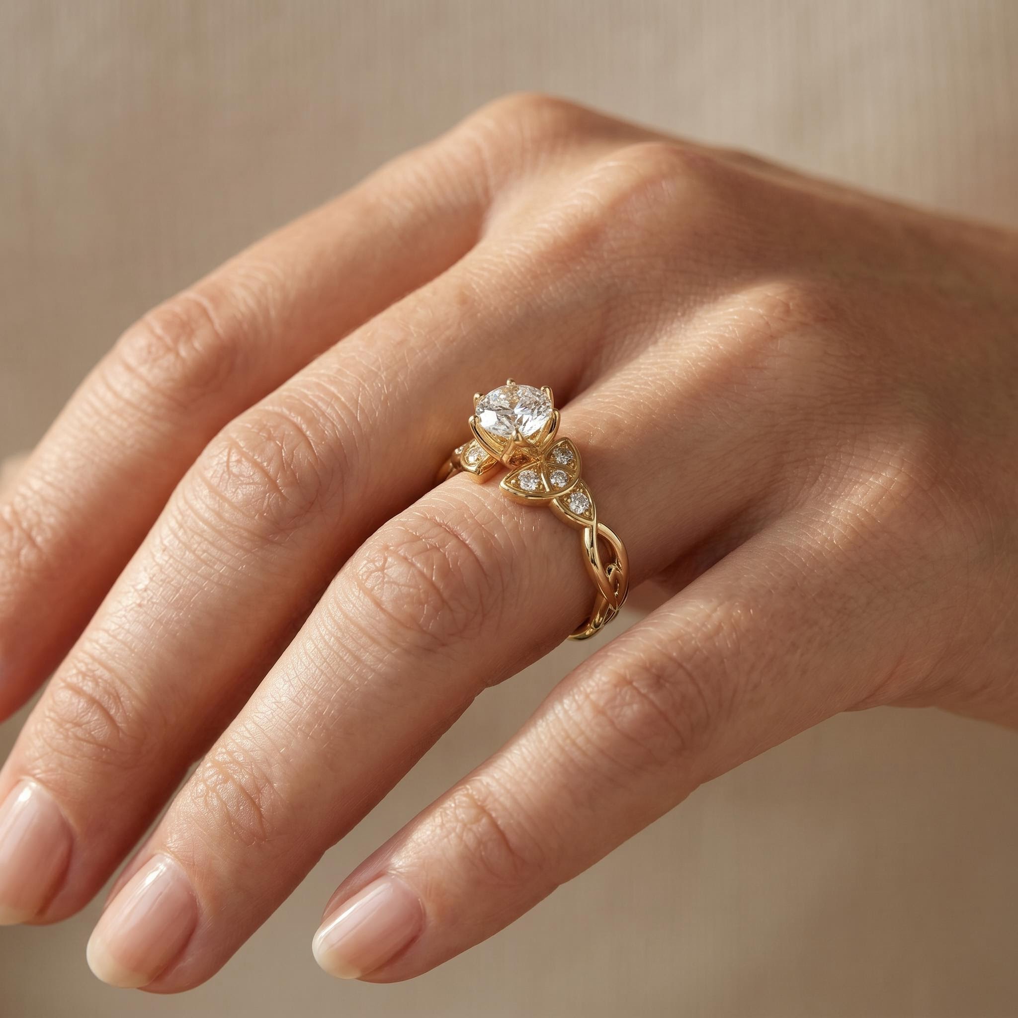 1.2 ct.tw. Braided Round Cut Twisted Engagement Ring