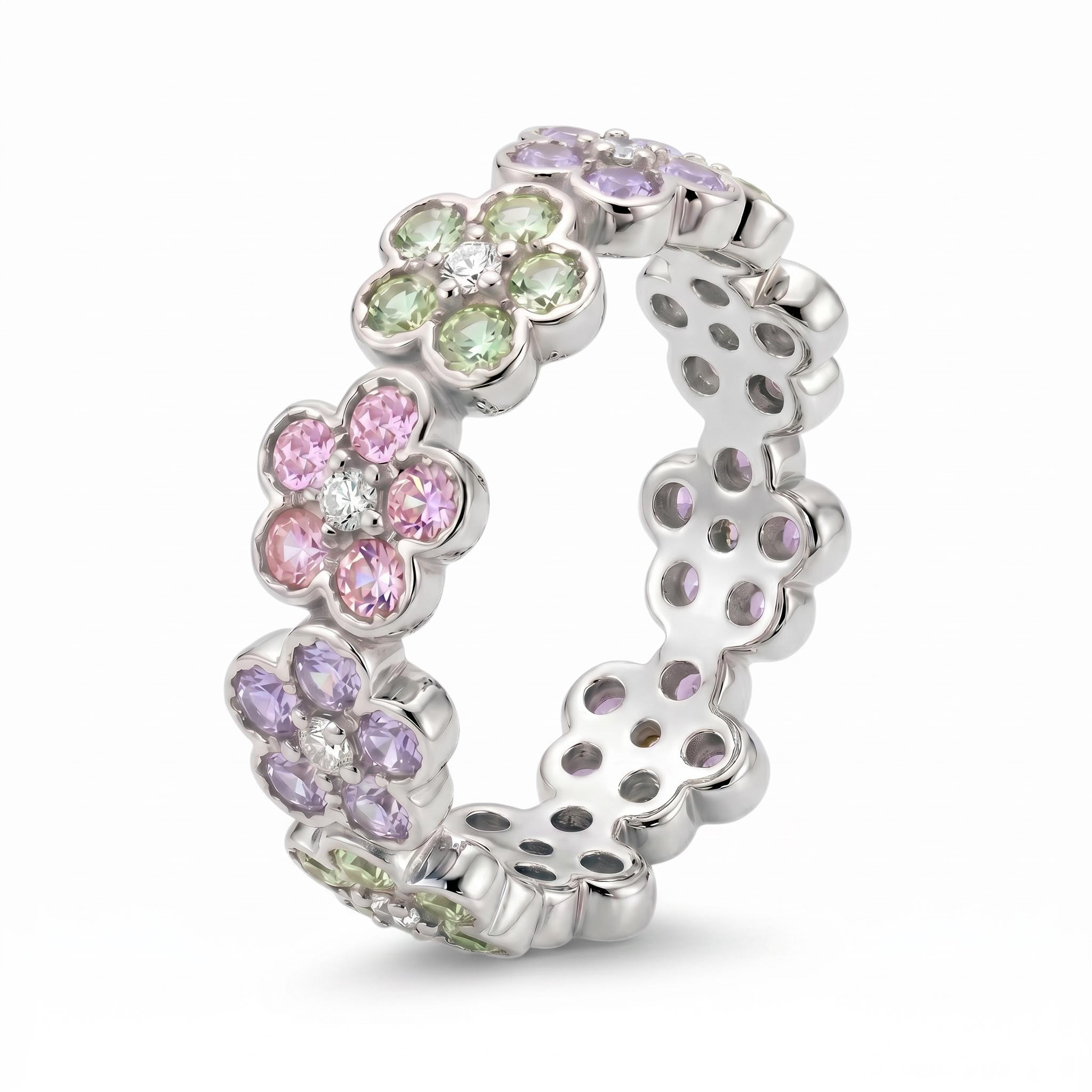 2.88 ct.tw. Flower Multicolor Round Cut Women's Band