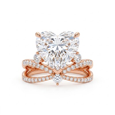 2.7 ct.tw. Crisscross Split Heart Cut Engagement Ring