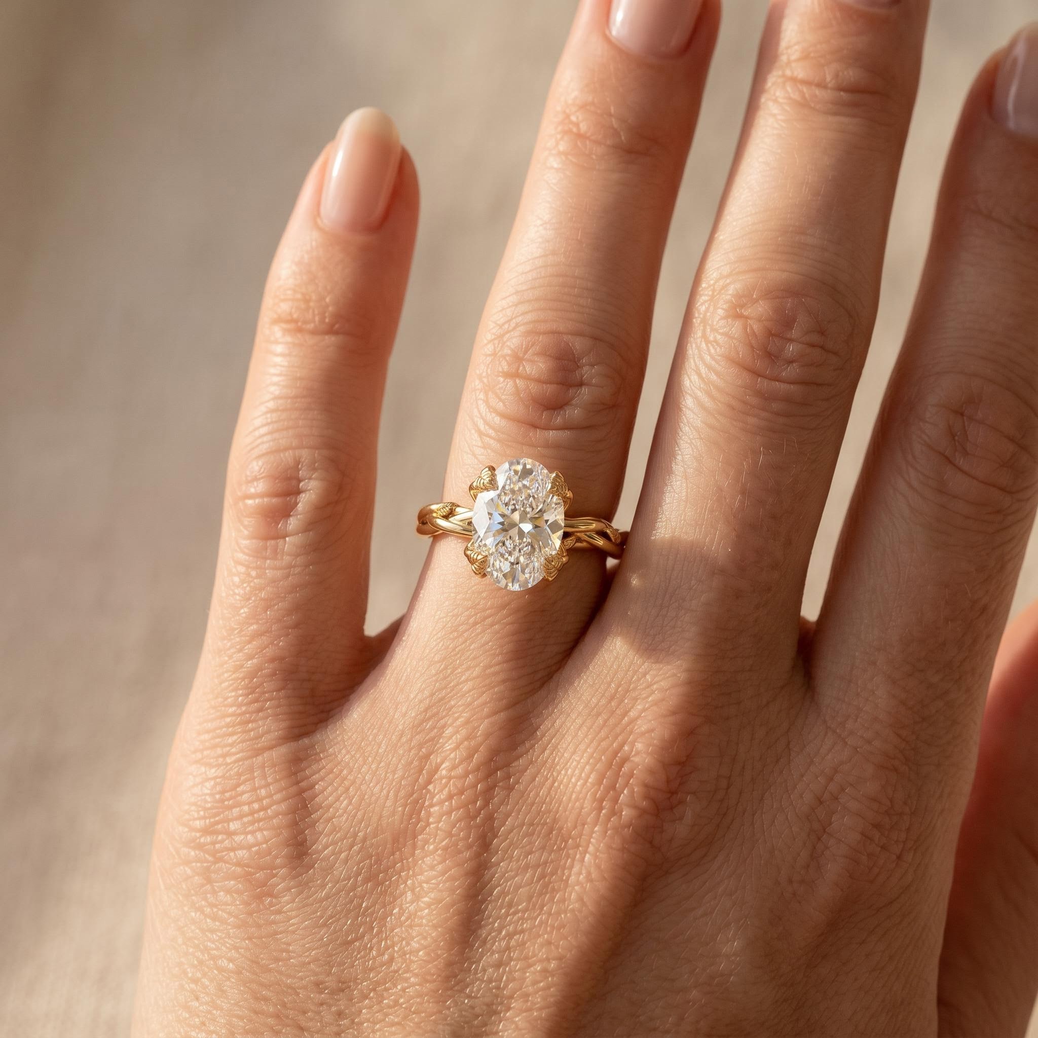 2.0 ct.tw. Twisted Vine Oval Cut Engagement Ring