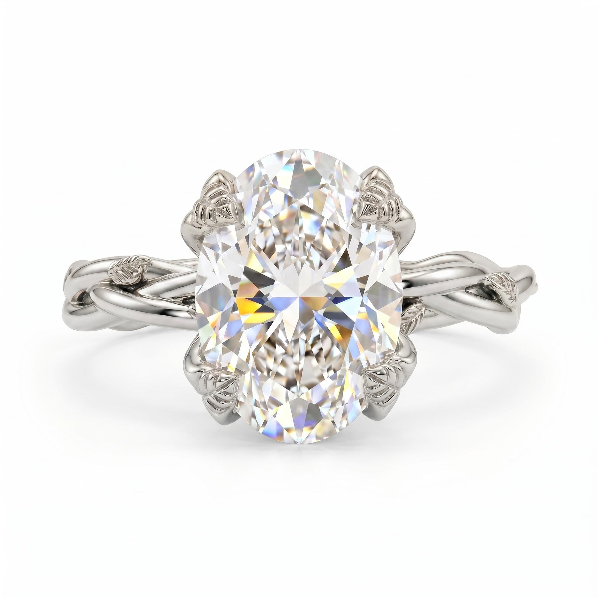 2.0 ct.tw. Twisted Vine Oval Cut Engagement Ring