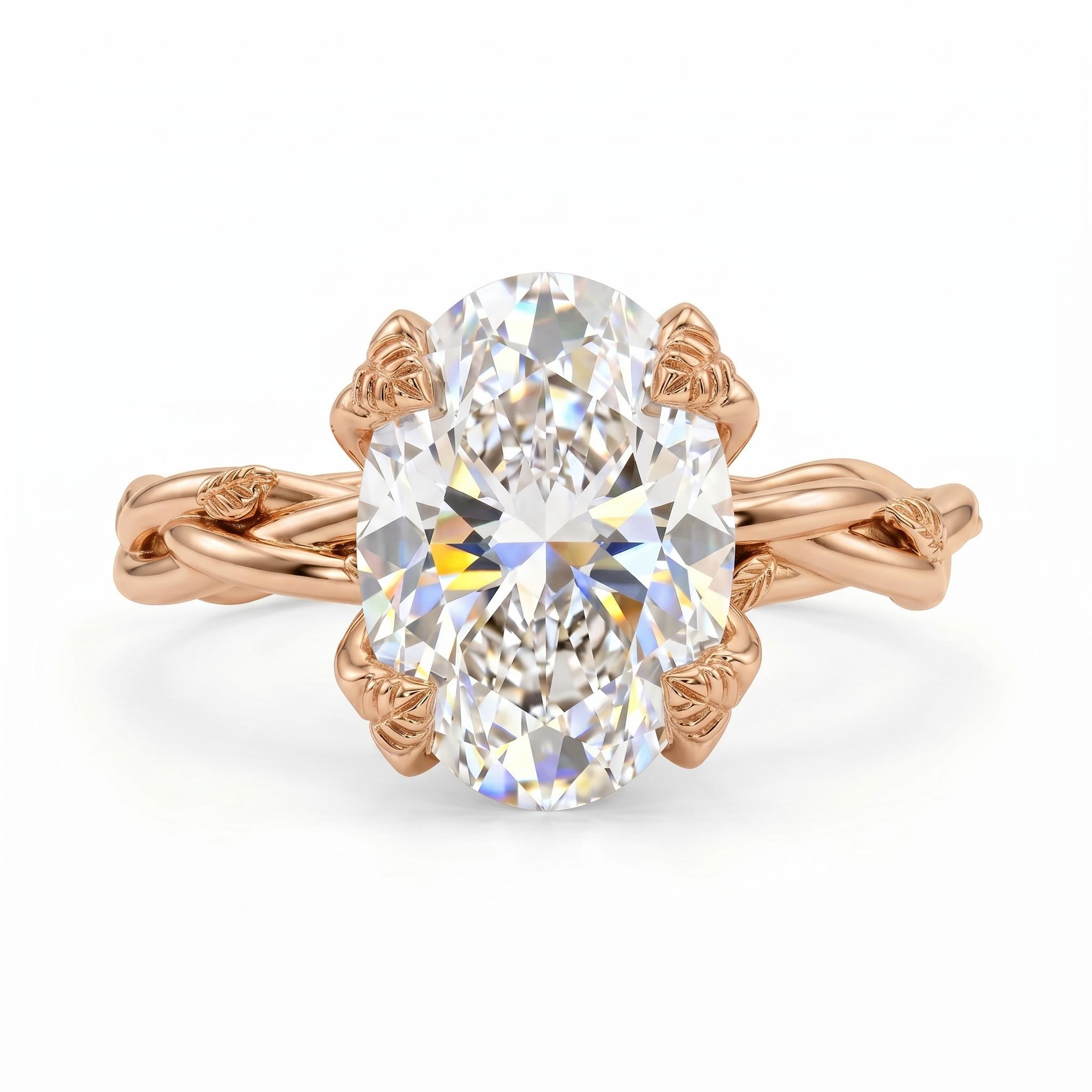 2.0 ct.tw. Twisted Vine Oval Cut Engagement Ring