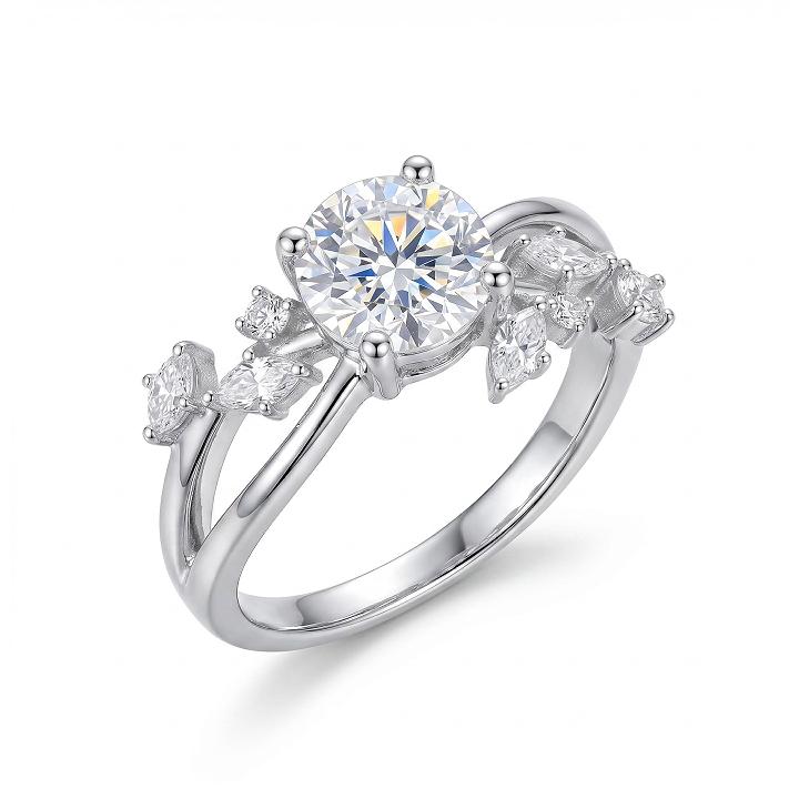 1.38 ct.tw. Vine Inspired Round Cut Engagement Ring 1.38 ct.tw. Vine Inspired Round Cut Engagement Ring