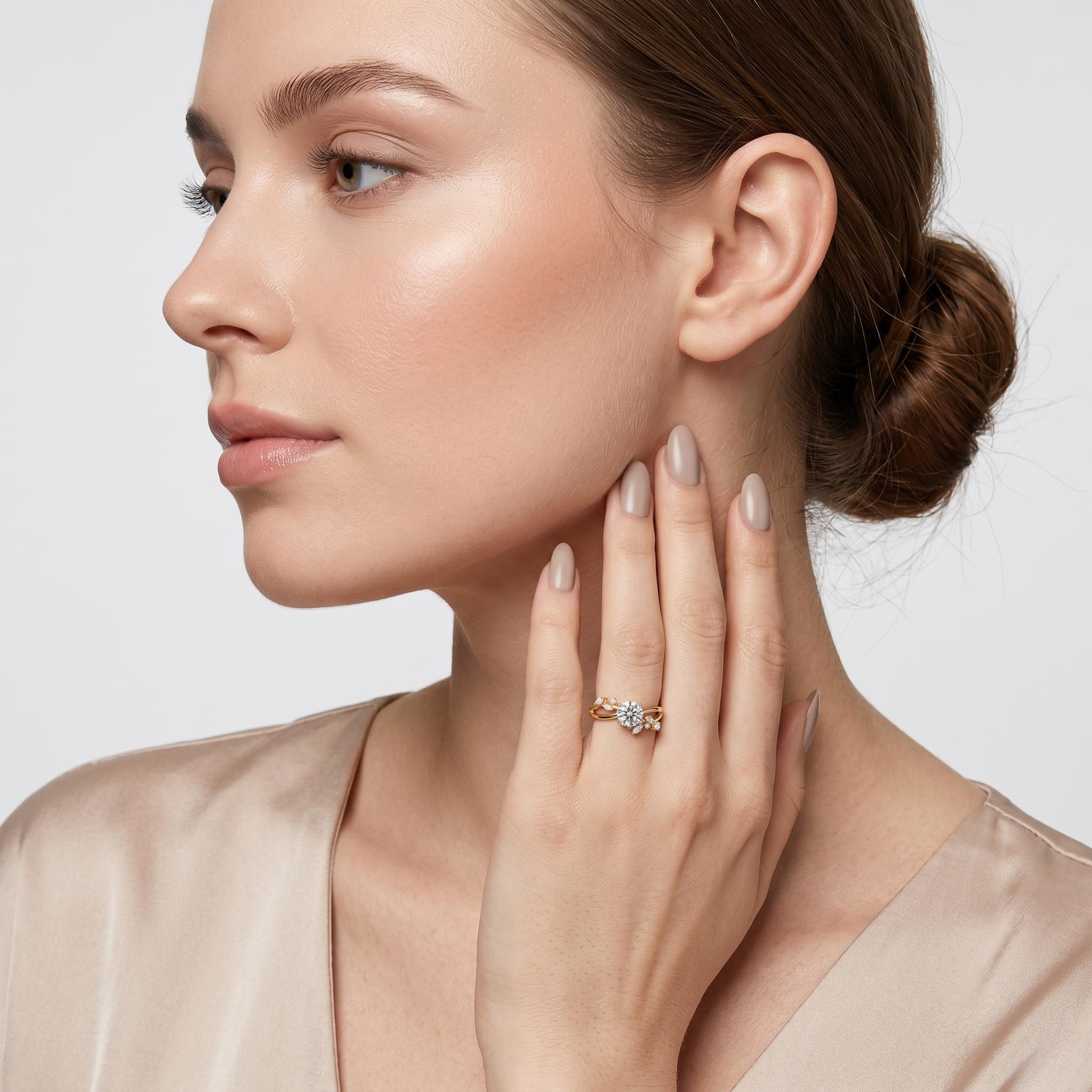 1.38 ct.tw. Vine Inspired Round Cut Engagement Ring 1.38 ct.tw. Vine Inspired Round Cut Engagement Ring