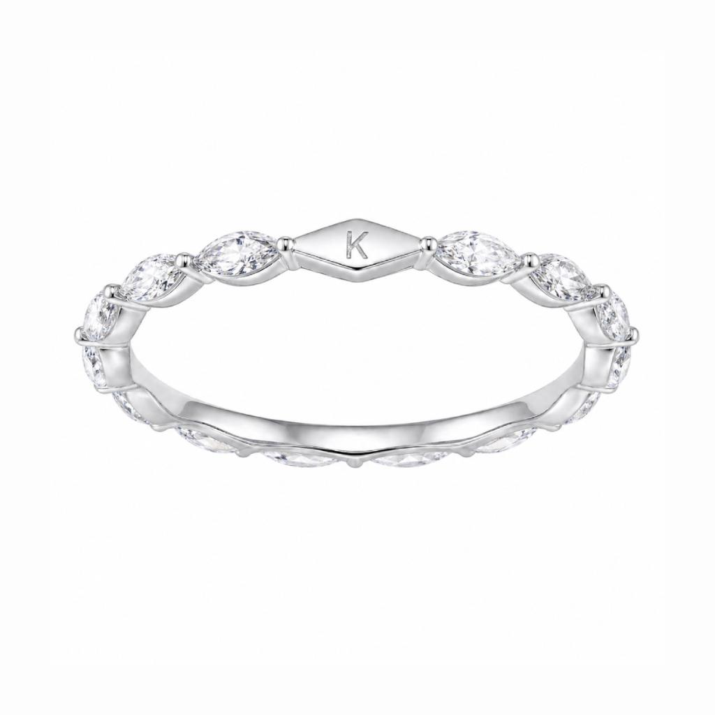 1.0 ct.tw. Initial Letters Marquise Cut Women's Band