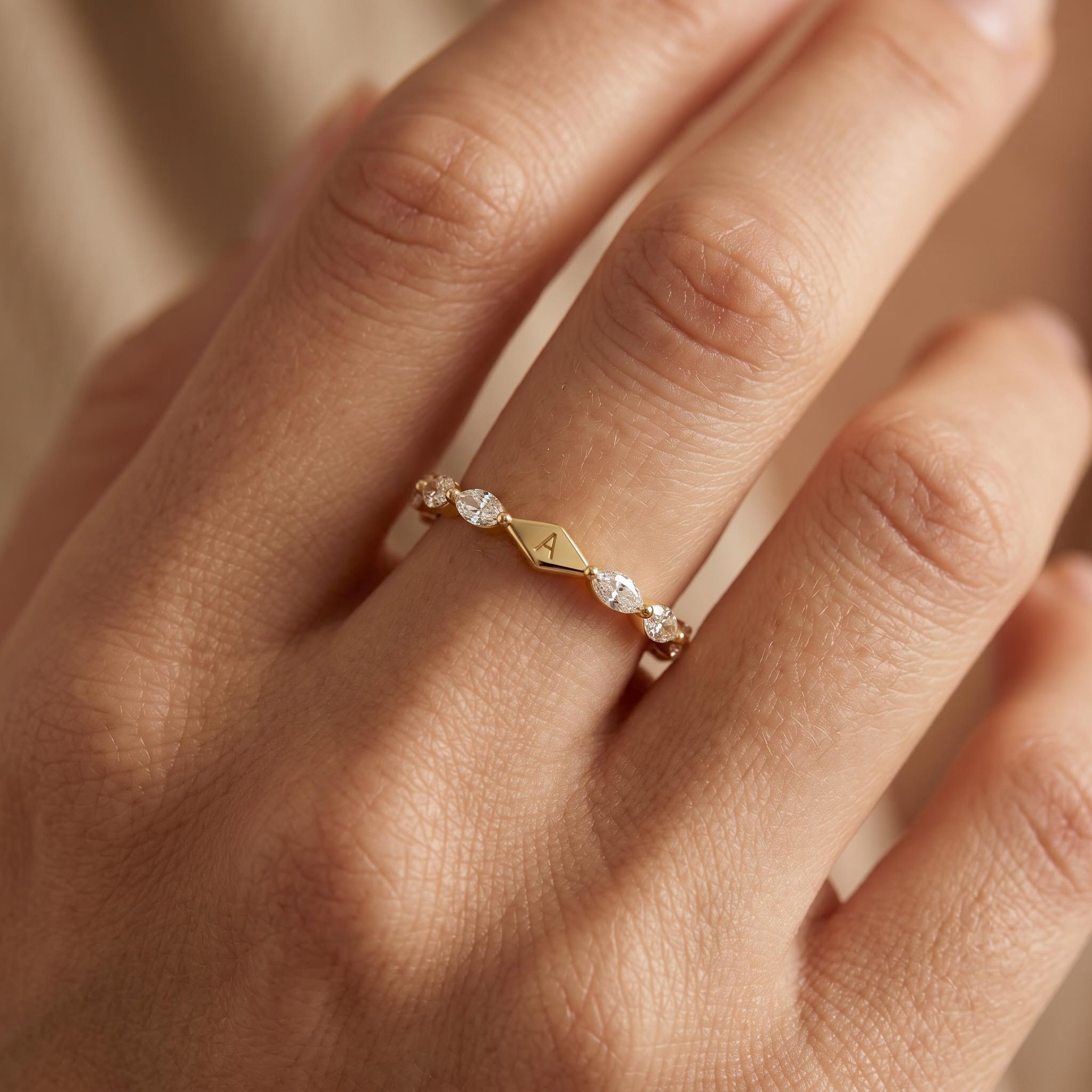 1.0 ct.tw. Initial Letters Marquise Cut Women's Band