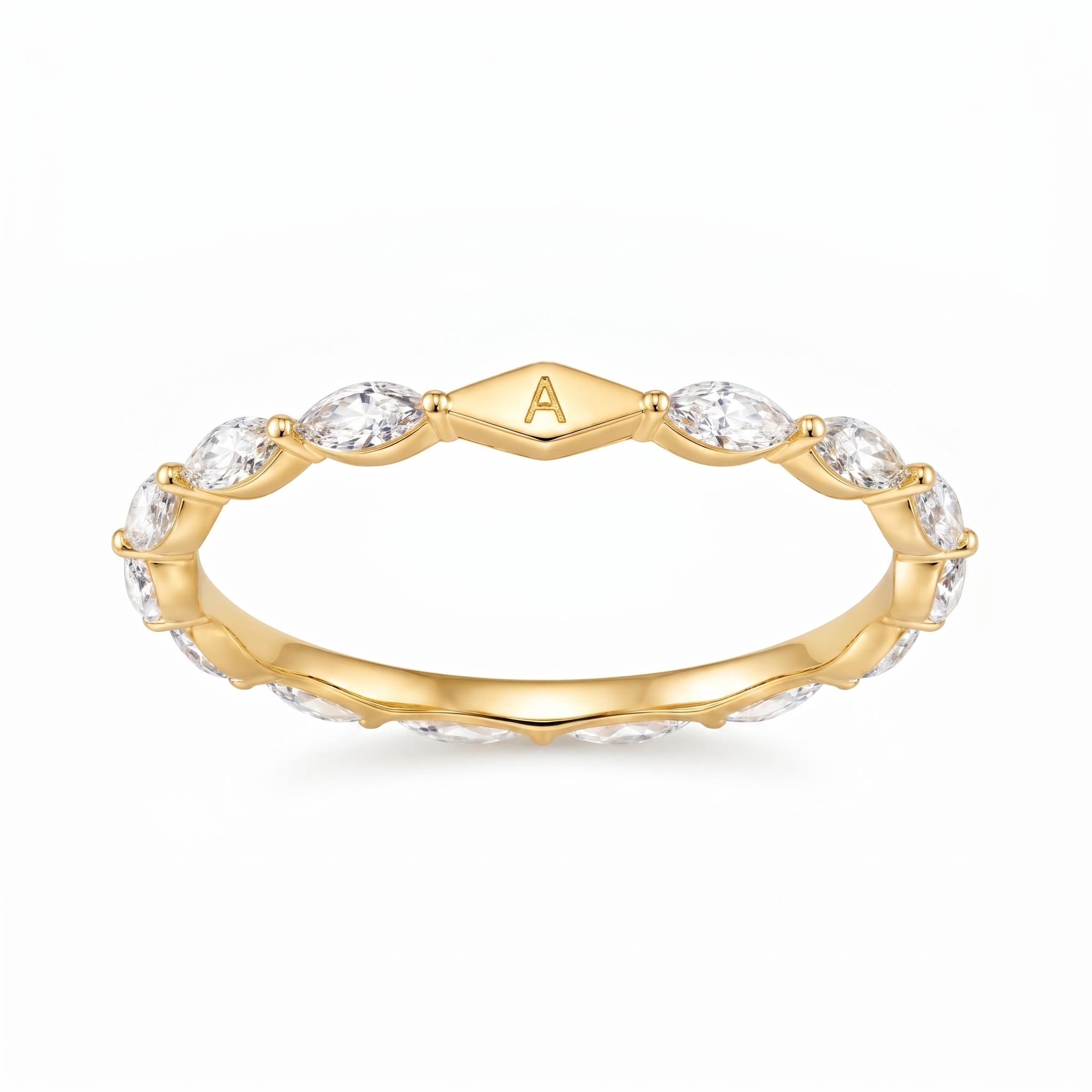 1.0 ct.tw. Initial Letters Marquise Cut Women's Band