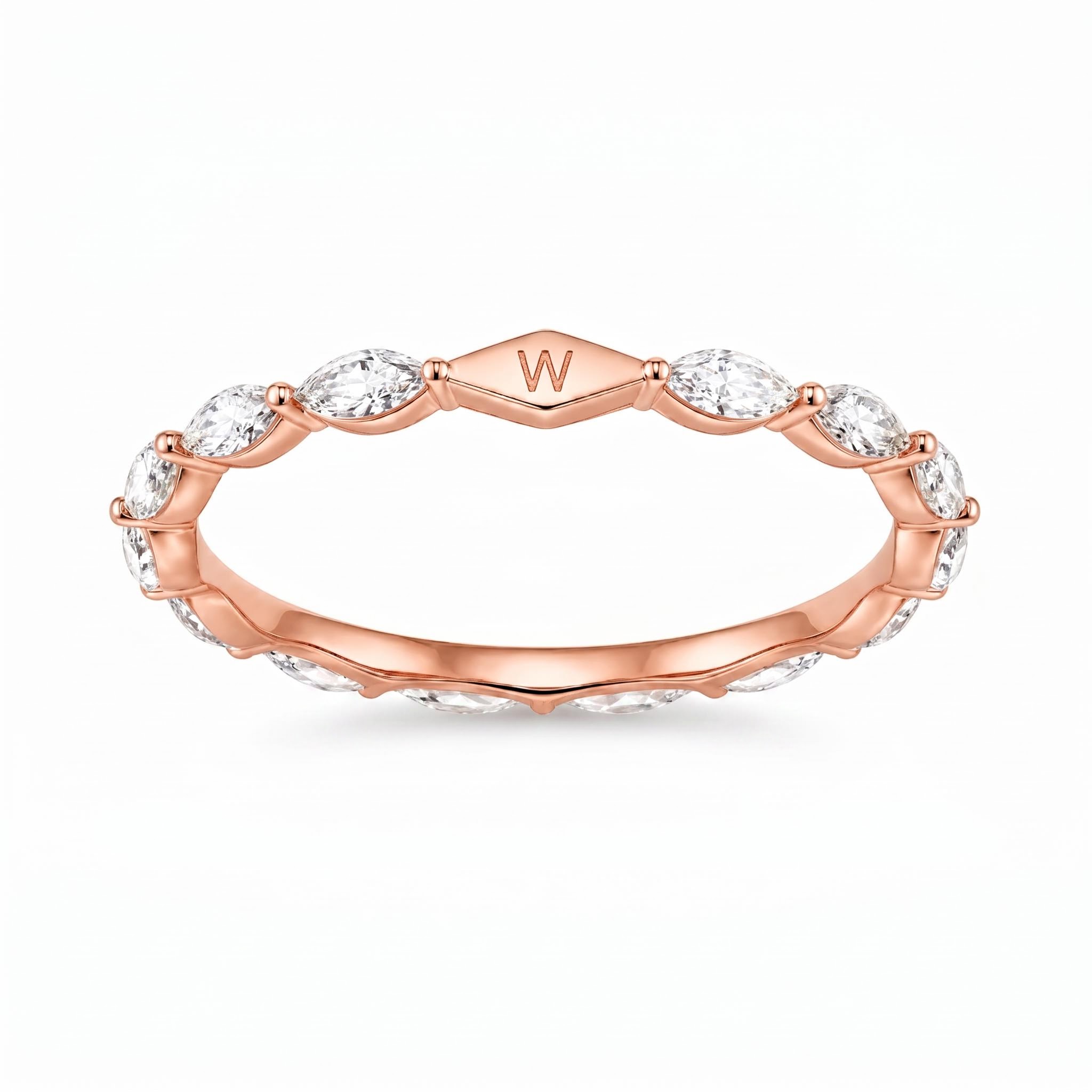 1.0 ct.tw. Initial Letters Marquise Cut Women's Band