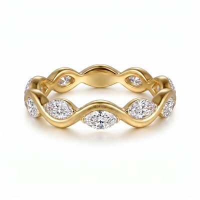 1.0 ct.tw. Wavy Alternating Marquise Cut Women's Band