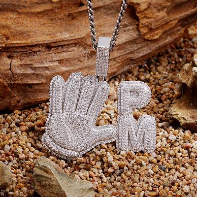 Custom S925 & VVS1 Moissanite Unique Hand & Letter Pendant Deposit