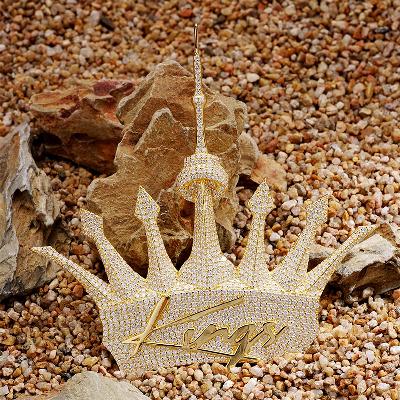 Custom S925 & VVS1 Moissanite Unique Crown & Letter Pendant Deposit