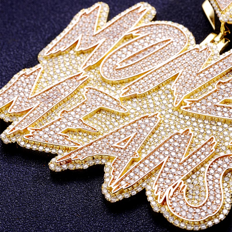 Custom S925 & VVS1 Moissanite Two-row Letter Pendant Deposit