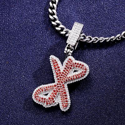 Custom S925 Iced Unique Colorful Letter Pendant Deposit