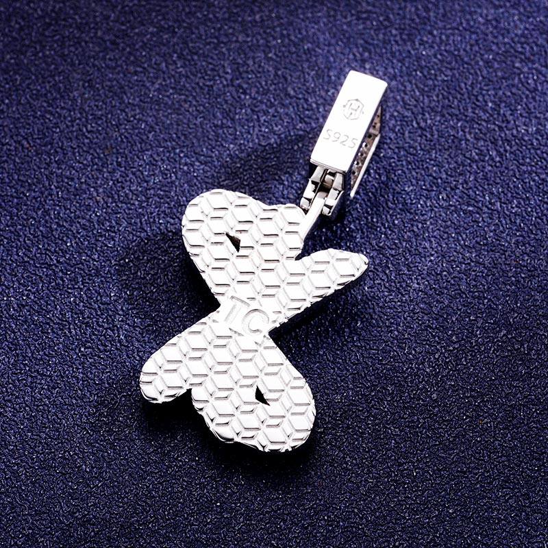 Custom S925 Iced Unique Colorful Letter Pendant Deposit