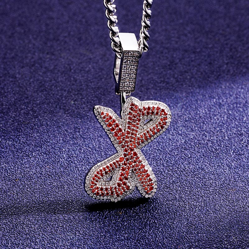 Custom S925 Iced Unique Colorful Letter Pendant Deposit