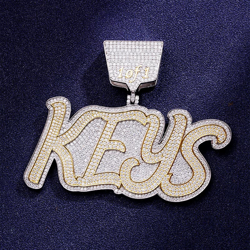 Custom S925 & VVS1 Moissanite Two-tone Letter Pendant Deposit