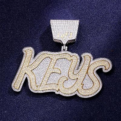 Custom S925 & VVS1 Moissanite Two-tone Letter Pendant Deposit