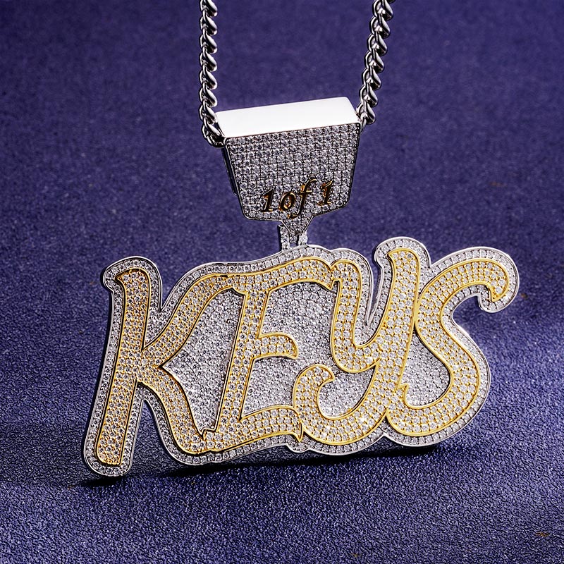 Custom S925 & VVS1 Moissanite Two-tone Letter Pendant Deposit