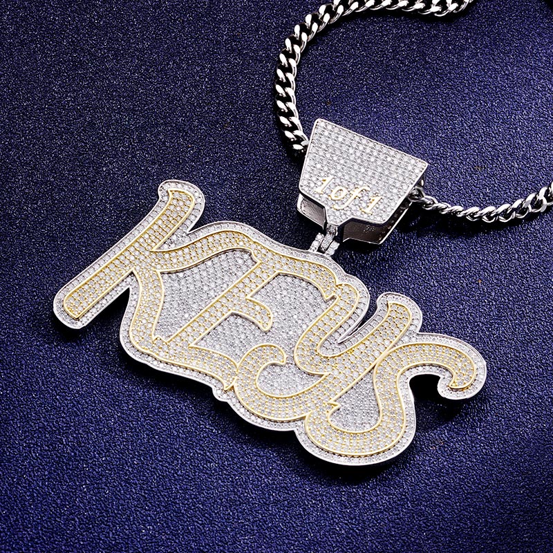 Custom S925 & VVS1 Moissanite Two-tone Letter Pendant Deposit
