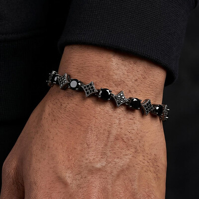 Iced Out Black Star Tennis Bracelet