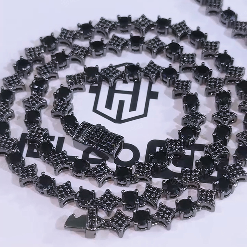 Iced Out Black Star Tennis Bracelet