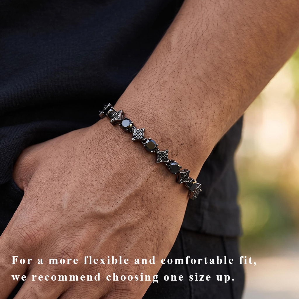 Iced Out Black Star Tennis Bracelet Iced Out Black Star Tennis Bracelet